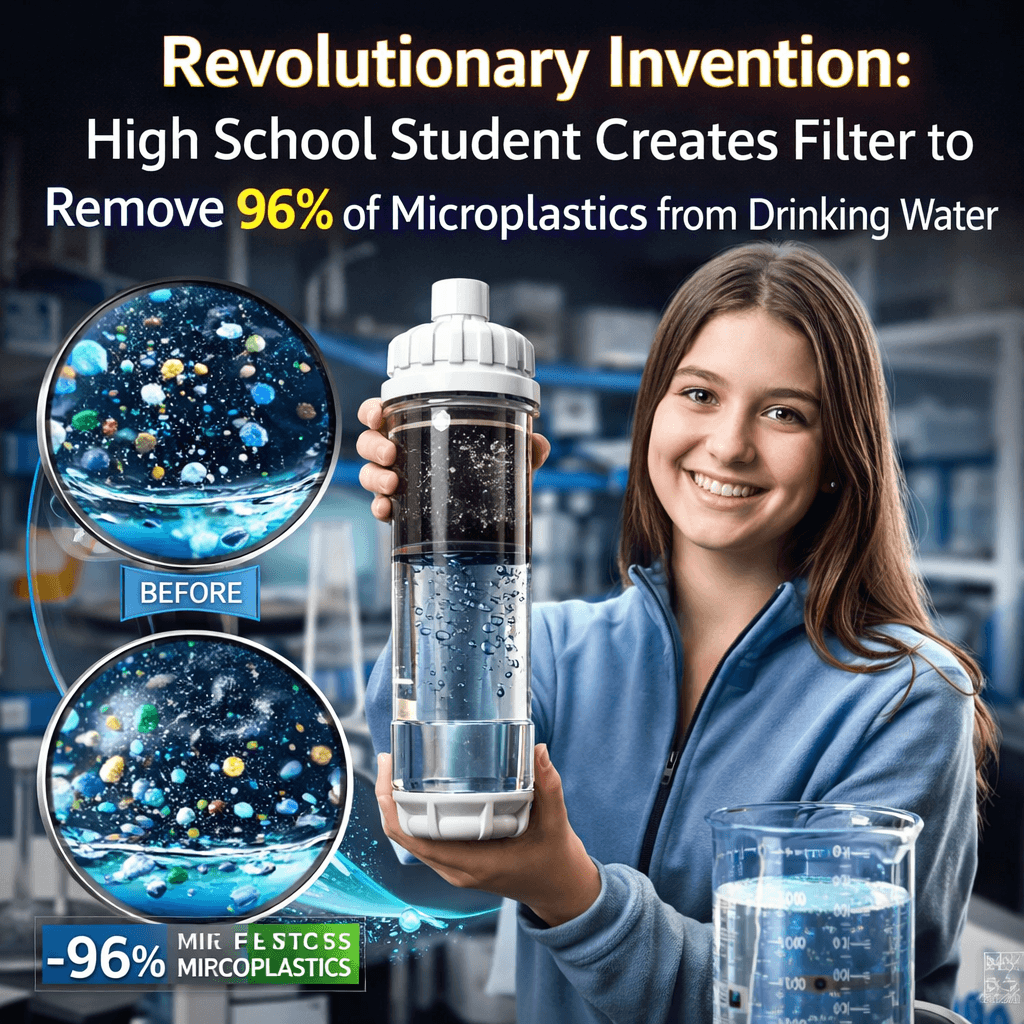 Revolutionary Invention: High School Student Creates Filter to Remove 96% of Microplastics from Drinking Water