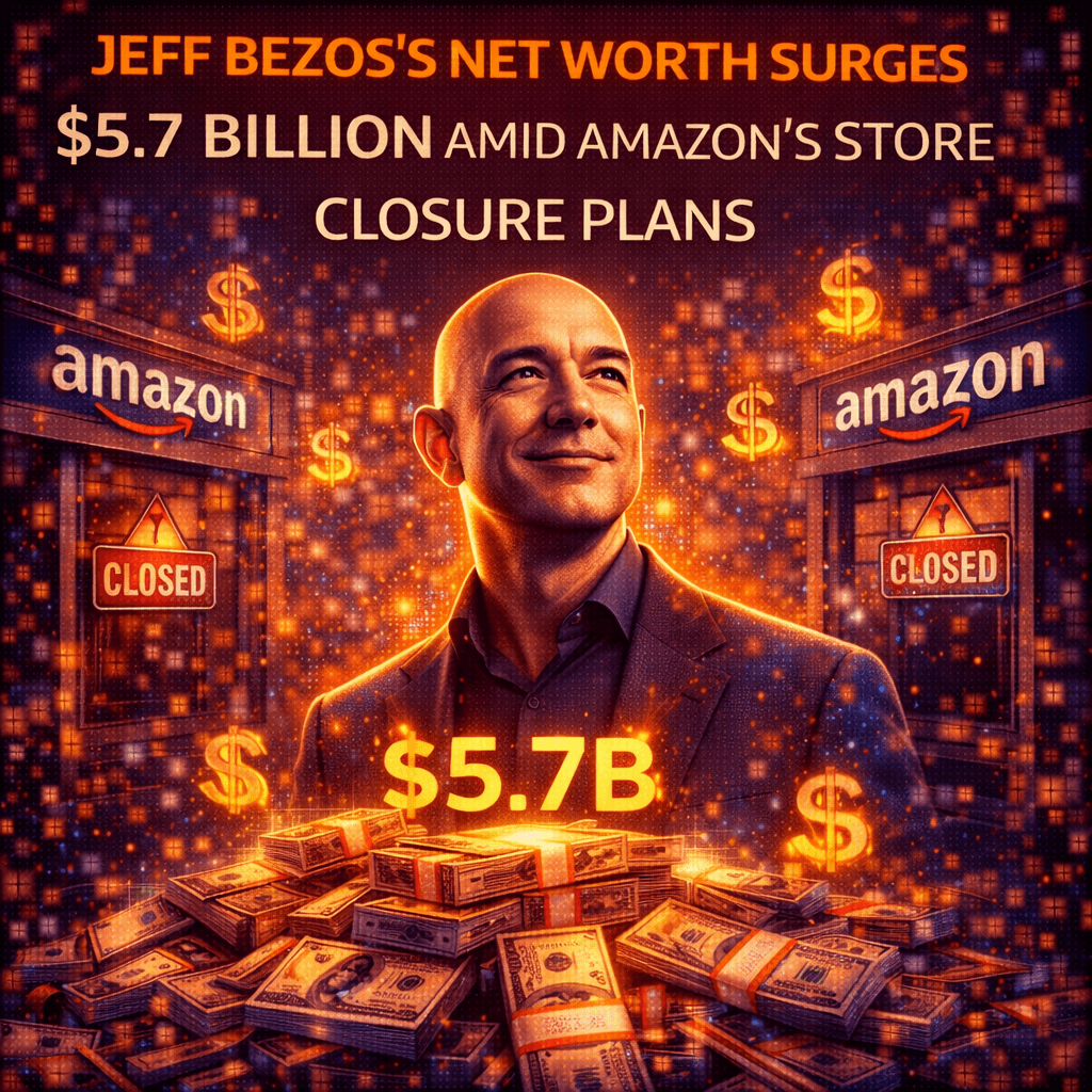 Jeff Bezos's Net Worth Surges $5.7 Billion Amid Amazon's Store Closure Plans
