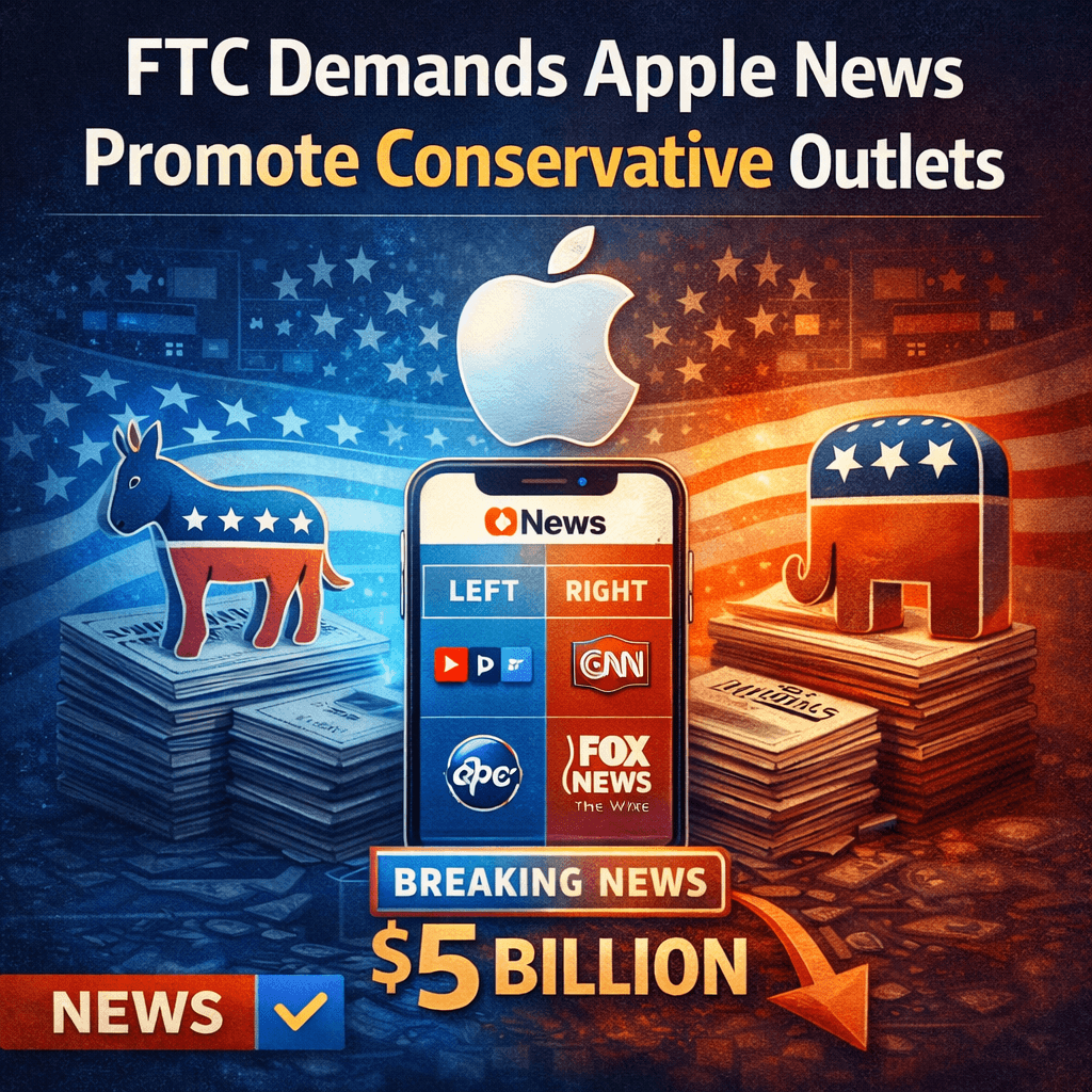 FTC Demands Apple News Promote Conservative Outlets