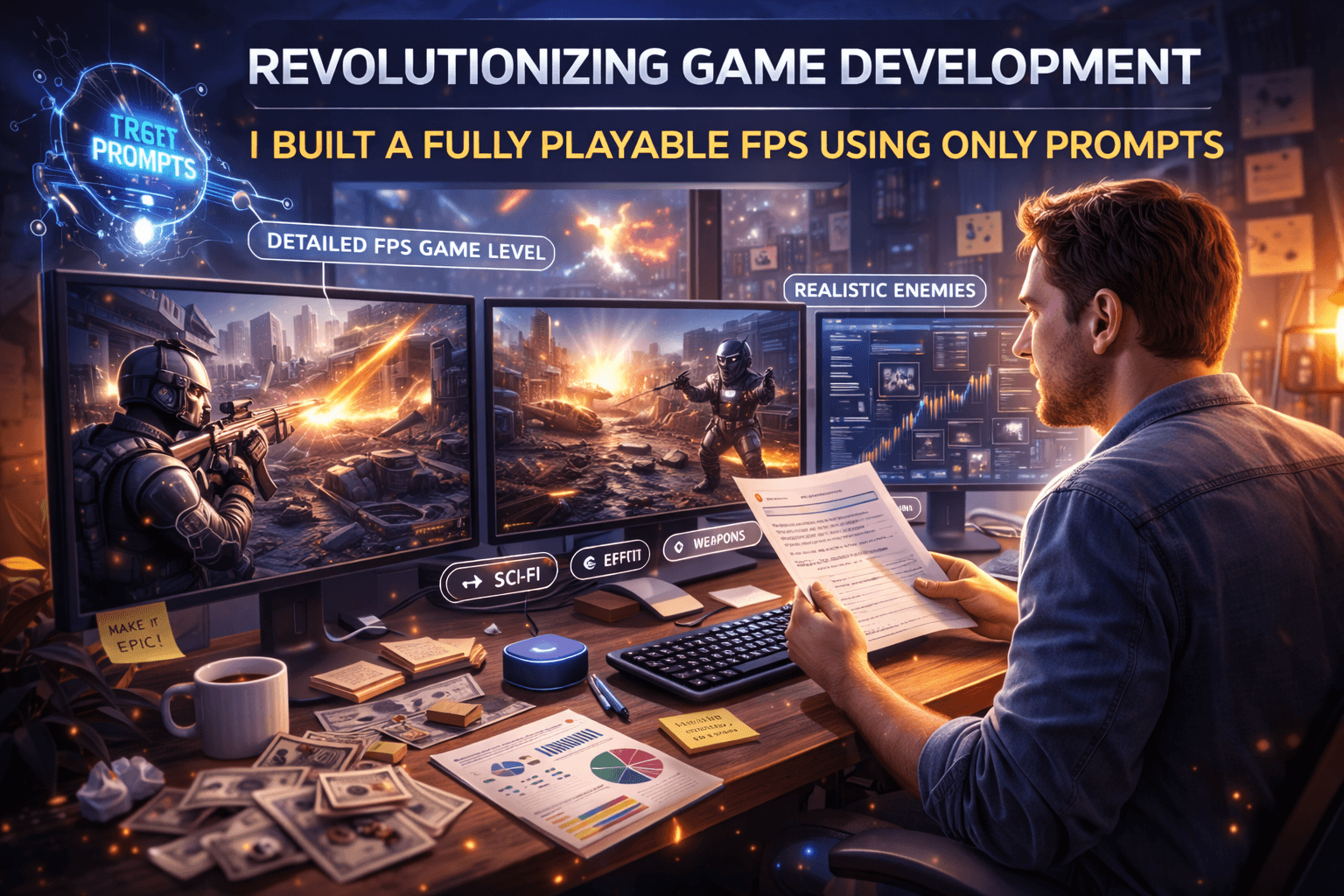 Revolutionizing Game Development: I Built a Fully Playable FPS Using Only Prompts