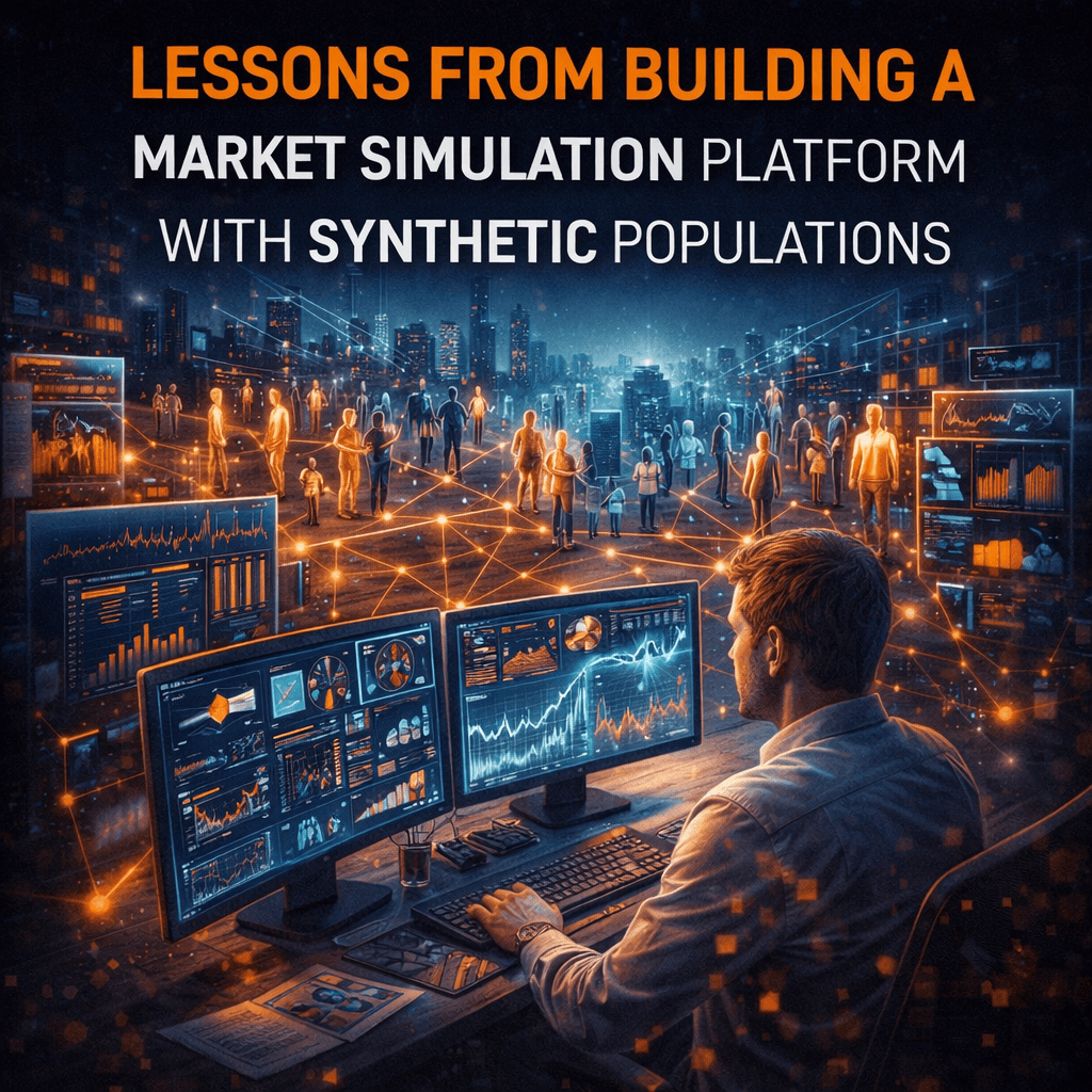 Lessons from Building a Market Simulation Platform with Synthetic Populations