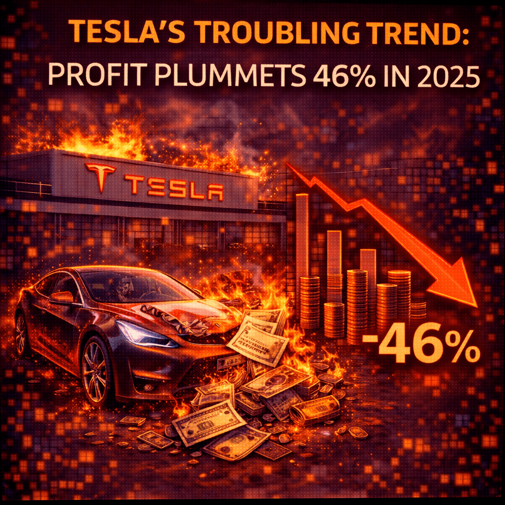 Tesla's Troubling Trend: Profit Plummets 46% in 2025