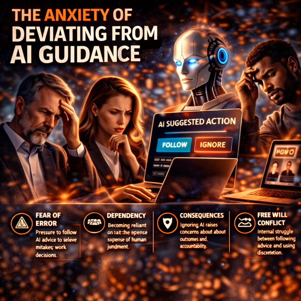 The Anxiety of Deviating from AI Guidance