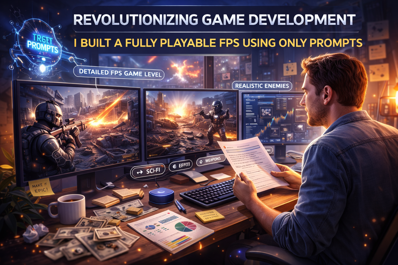 Revolutionizing Game Development: I Built a Fully Playable FPS Using Only Prompts