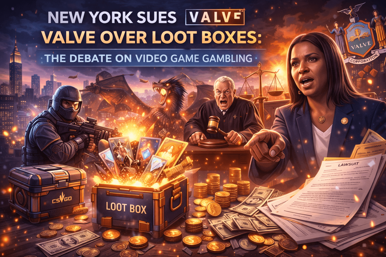 New York Sues Valve Over Loot Boxes: The Debate on Video Game Gambling
